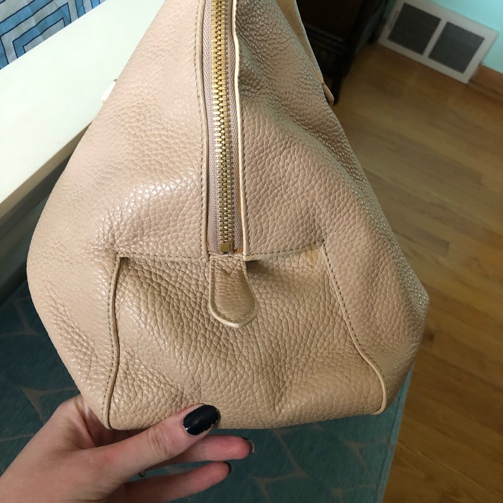 Authentic Burberry Pebbled Leather Blush Satchel w/Crossbody Strap - Picture 6 of 8